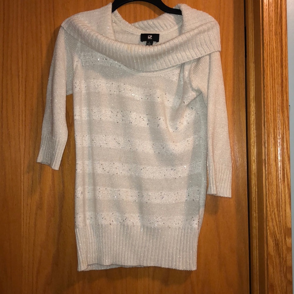 White sequined sweater
